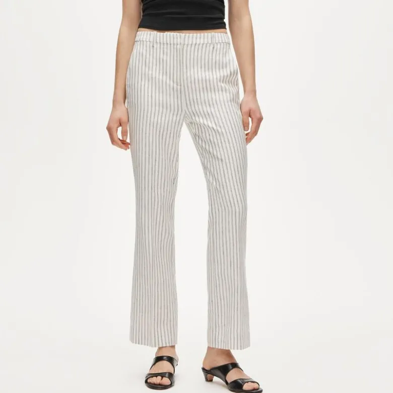 Kaya pant in striped stretch linen blend