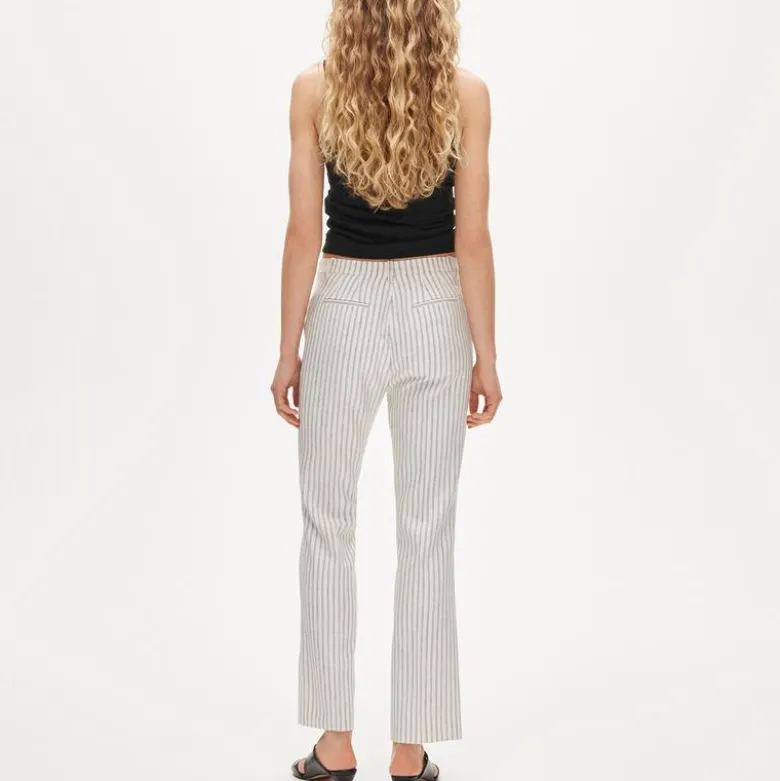 Kaya pant in striped stretch linen blend