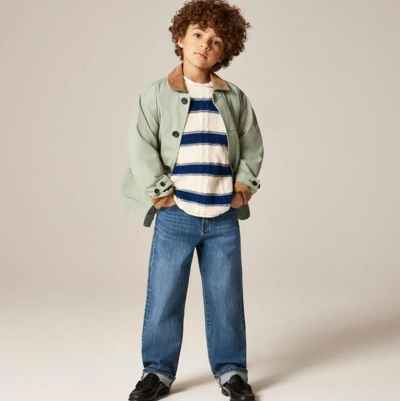 Kids' 1988 cable-knit Rollneck™ sweater in stripe
