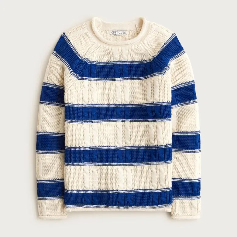 Kids' 1988 cable-knit Rollneck™ sweater in stripe