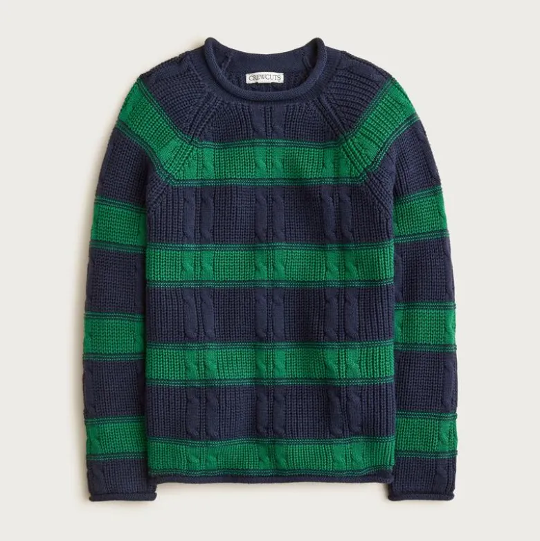 Kids' 1988 cable-knit Rollneck™ sweater in stripe