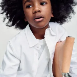 Kids' button-down linen-blend shirt
