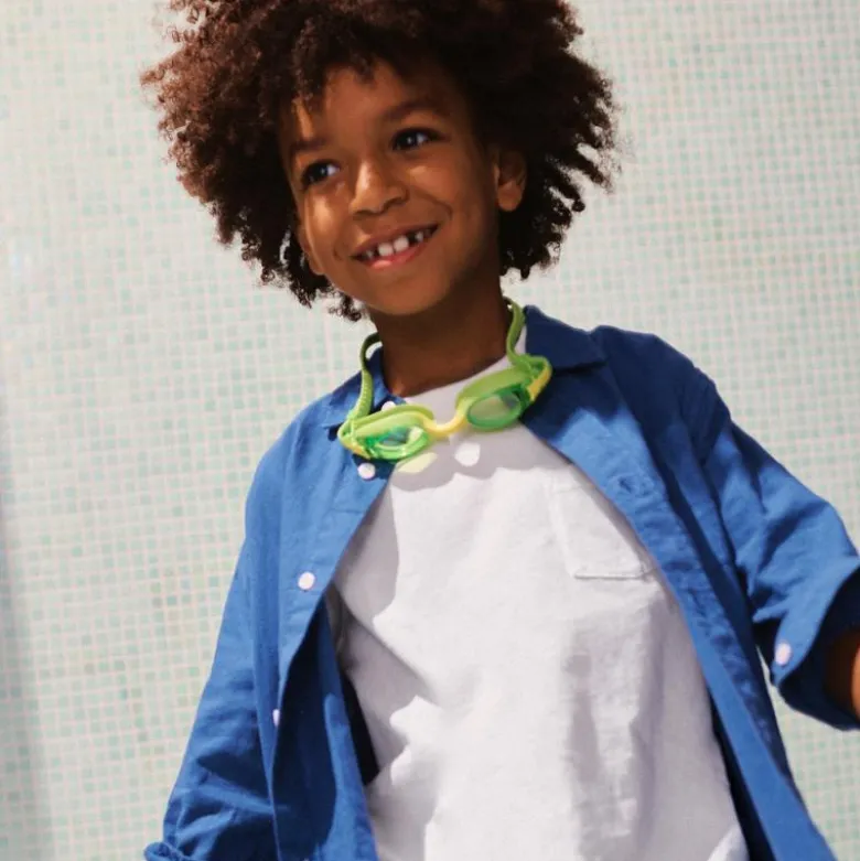 Kids' button-down linen-blend shirt