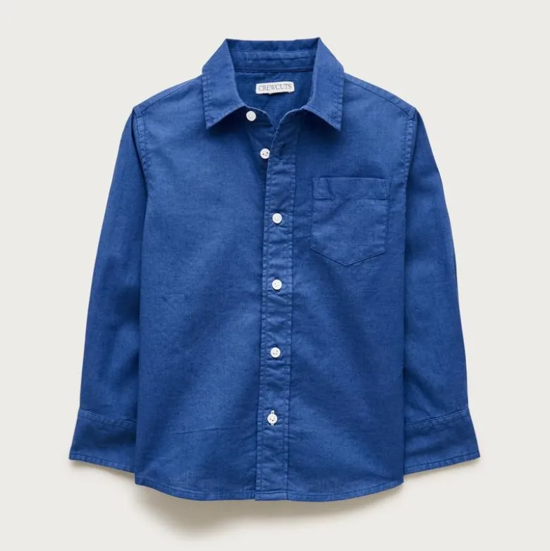 Kids' button-down linen-blend shirt