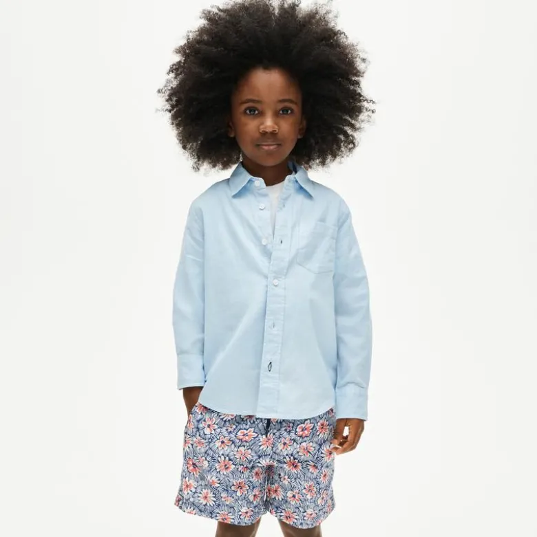 Kids' button-down linen-blend shirt