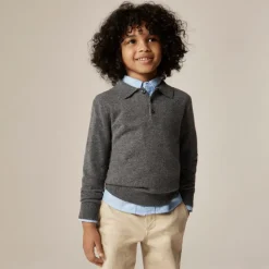 Kids' cashmere collared pullover