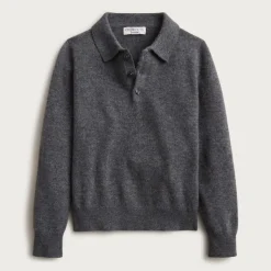 Kids' cashmere collared pullover
