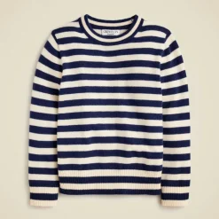 Kids' cashmere crewneck sweater in stripe