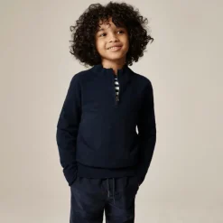 Kids' cashmere quarter-zip sweater