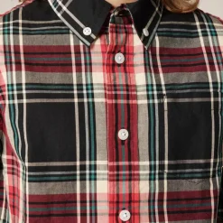 Kids' cotton poplin button-down in tartan