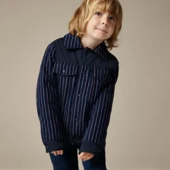 Kids' faux-wool jacket in pinstripe