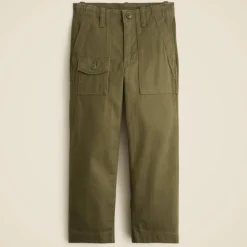 Kids' garment-dyed cargo pant in stretch herringbone
