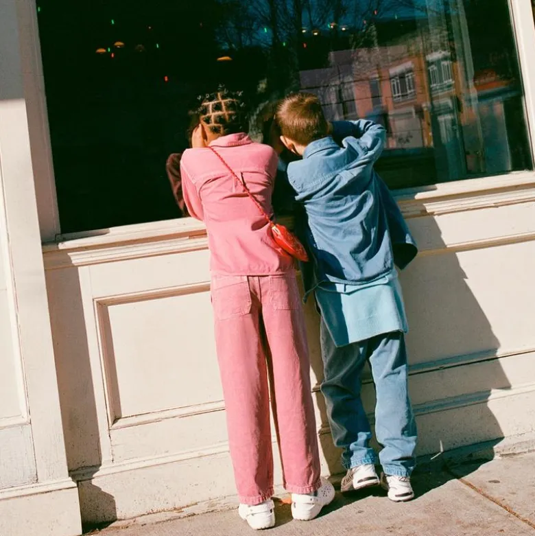Kids' garment-dyed denim shirt