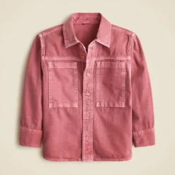 Kids' garment-dyed denim shirt