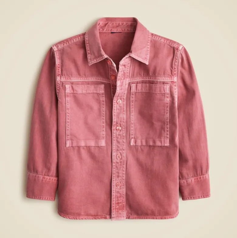 Kids' garment-dyed denim shirt