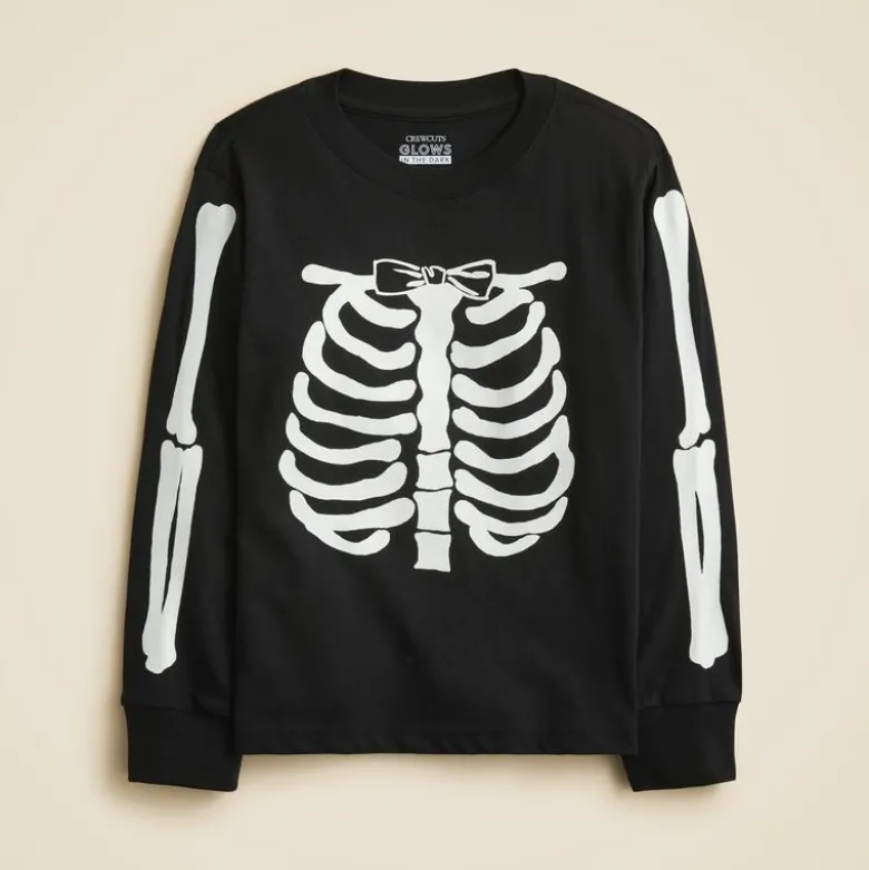 Kids' glow-in-the-dark skeleton graphic T-shirt