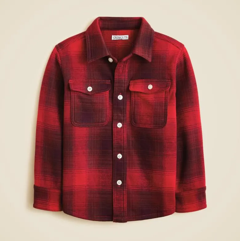 Kids' heavyweight Seaboard soft-knit shirt in plaid