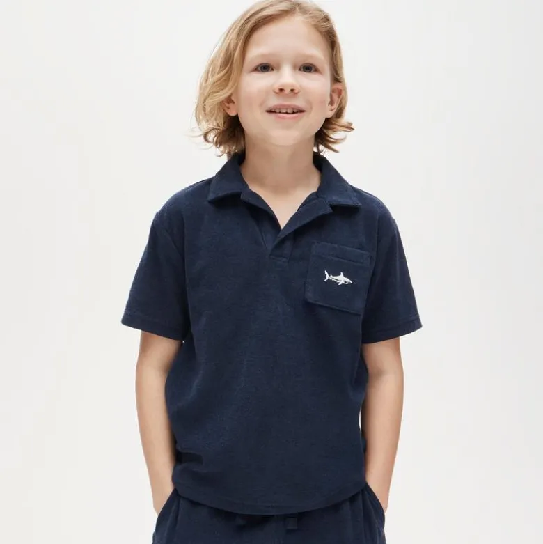 Kids' johnny-collar critter sweater-polo