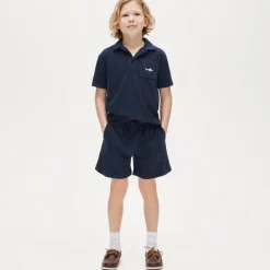 Kids' johnny-collar critter sweater-polo