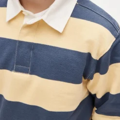 Kids' junior varsity rugby sweatshirt in striped terry