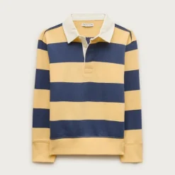 Kids' junior varsity rugby sweatshirt in striped terry