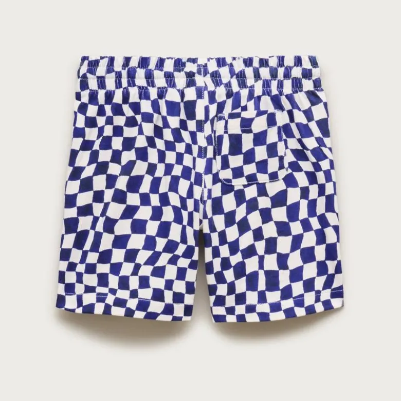Kids' lightweight cotton pull-on short in checkerboard