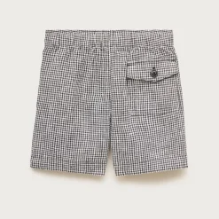 Kids' linen-blend pull-on short in gingham