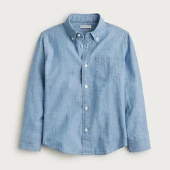 Kids' long-sleeve chambray button-down