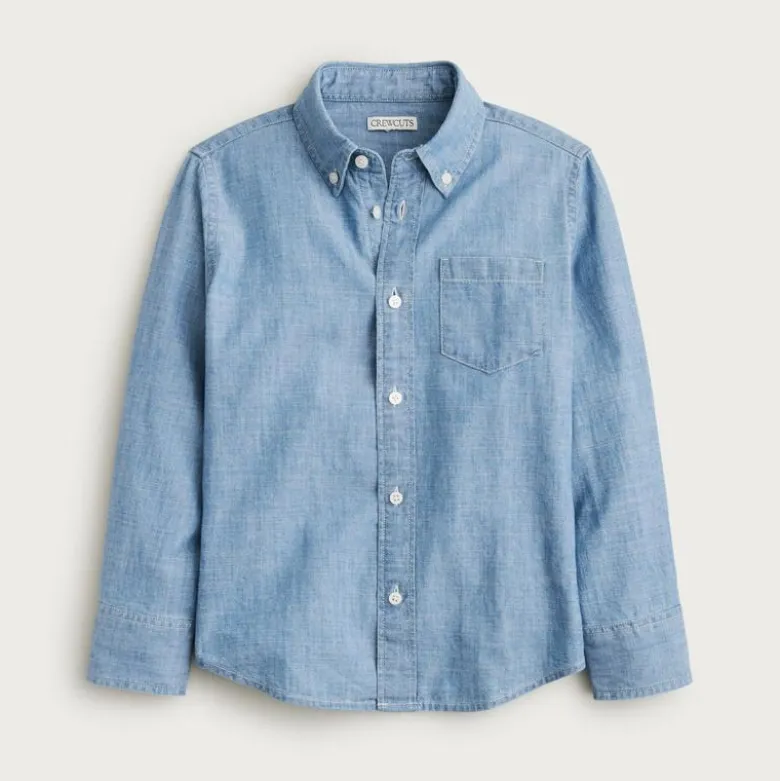 Kids' long-sleeve chambray button-down