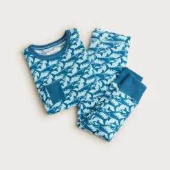 Kids' long-sleeve printed pajama set