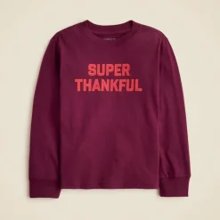 Kids' long-sleeve "Super thankful" graphic T-shirt