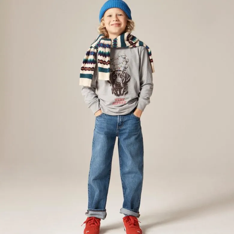 Kids' long-sleeve "Very merry" graphic T-shirt