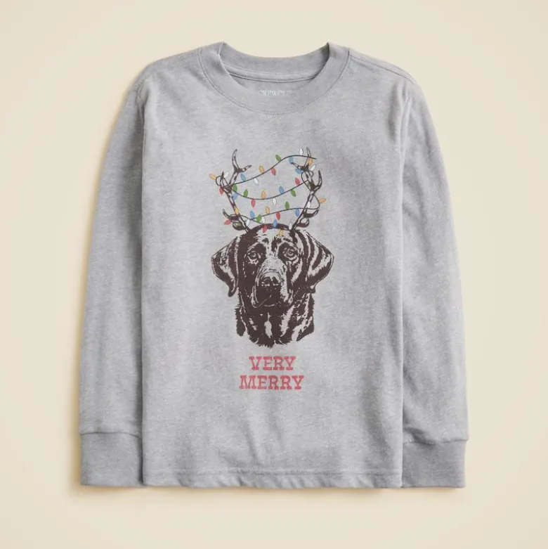 Kids' long-sleeve "Very merry" graphic T-shirt