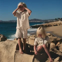Kids' pull-on short in terry jacquard