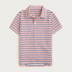 Kids' short-sleeve active polo shirt in stripe