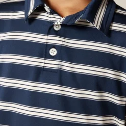 Kids' short-sleeve active polo shirt in stripe
