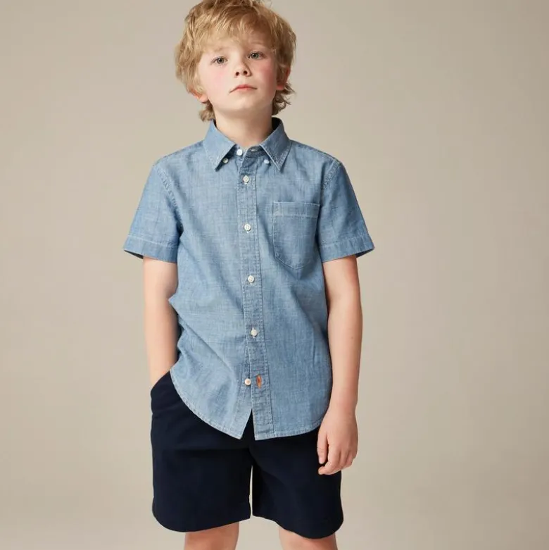 Kids' short-sleeve chambray shirt