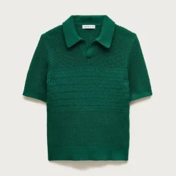 Kids' short-sleeve johnny-collar sweater-polo