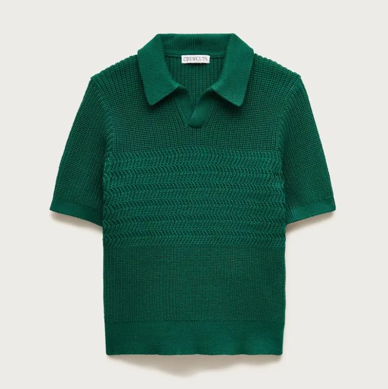 Kids' short-sleeve johnny-collar sweater-polo