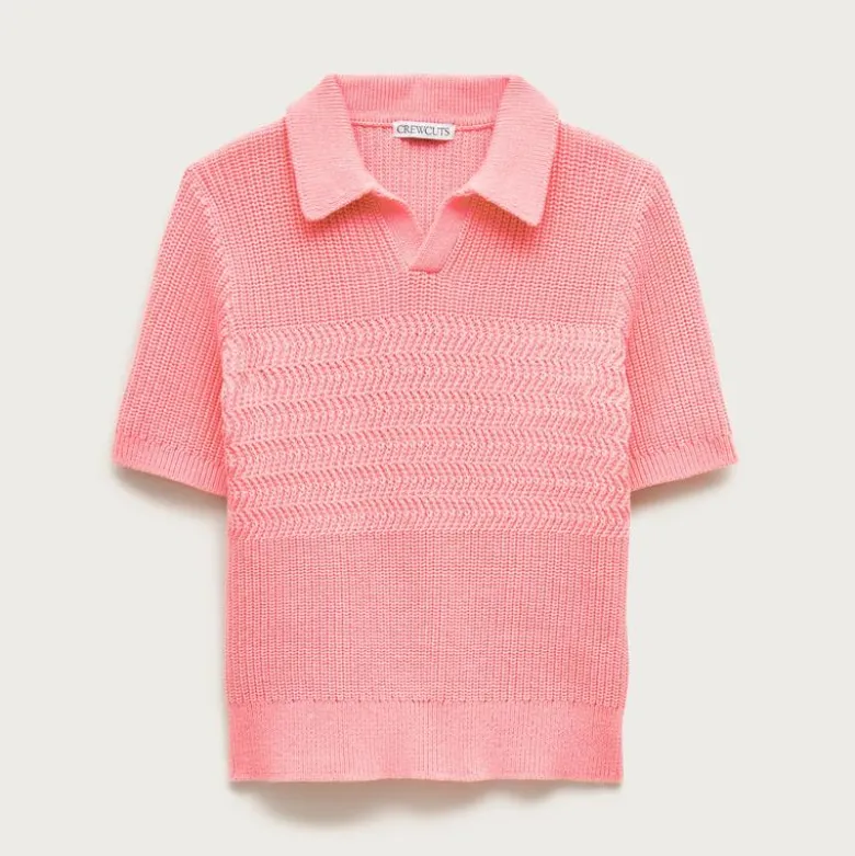 Kids' short-sleeve johnny-collar sweater-polo