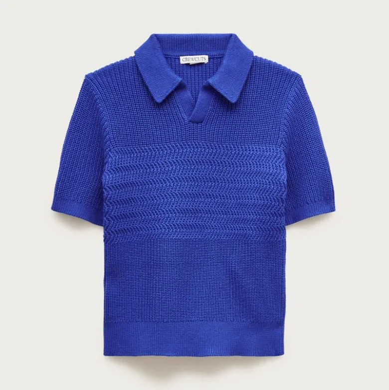 Kids' short-sleeve johnny-collar sweater-polo