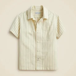 Kids' short-sleeve oxford camp shirt in stripe