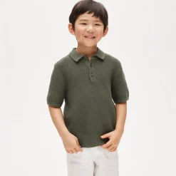 Kids' short-sleeve seed-stitch sweater-polo