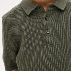 Kids' short-sleeve seed-stitch sweater-polo