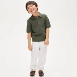 Kids' short-sleeve seed-stitch sweater-polo