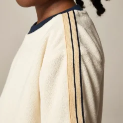 Kids' side-stripe T-shirt in towel terry