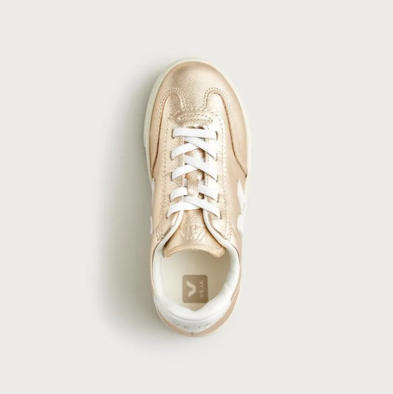 Kids' Veja™ volley metallic leather sneakers