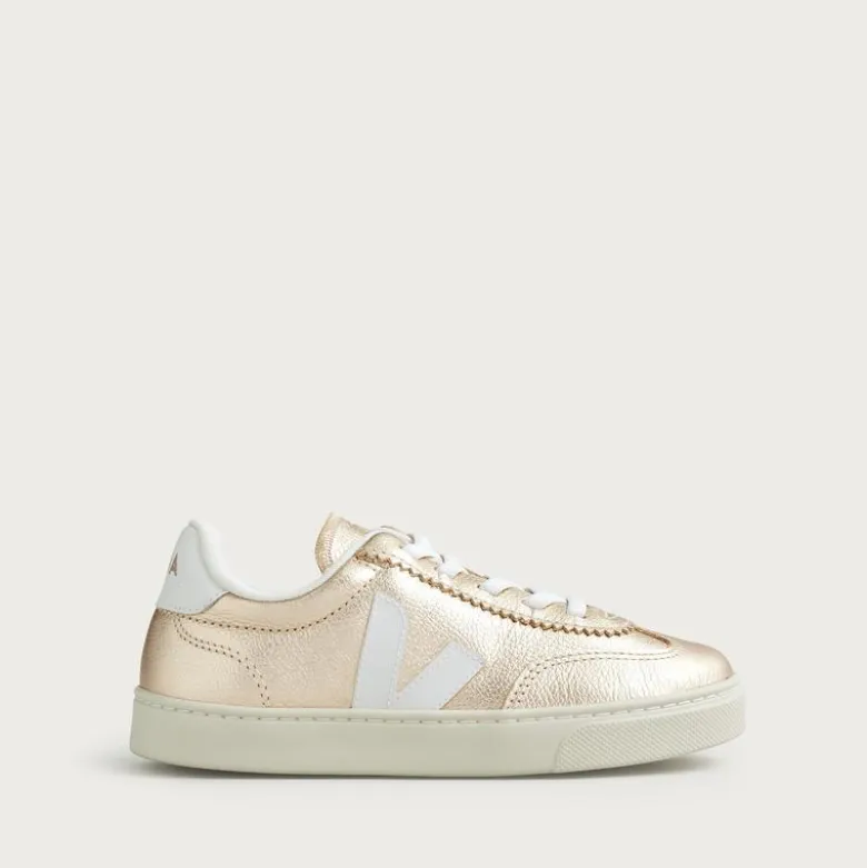 Kids' Veja™ volley metallic leather sneakers