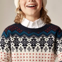 Kids' vintage Fair Isle sweater in wool blend