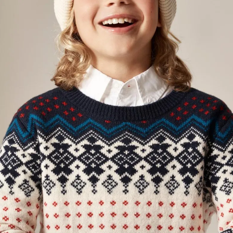 Kids' vintage Fair Isle sweater in wool blend